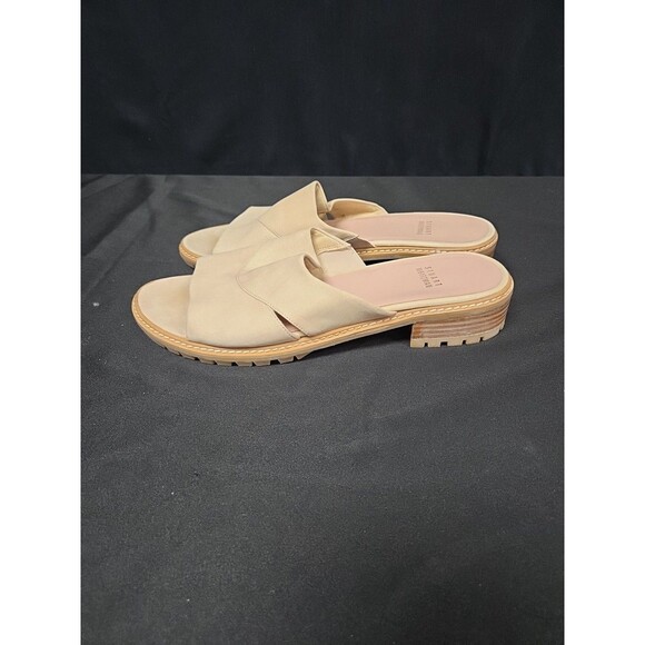 Stuart Weitzman Beige Slide Sandals Suede Flats Size 10 - Picture 2 of 6